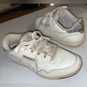Reebok Classic Round Toe Snakeskin Heel Sneaker